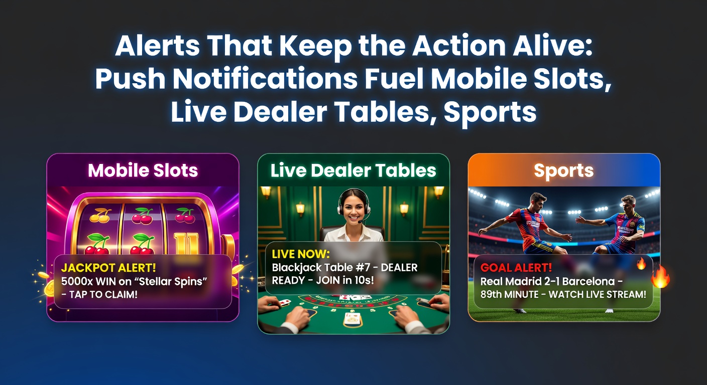 Close-up of a mobile device receiving a live dealer table push notification, showing card deal animation and wager prompt overlay on a blackjack hand