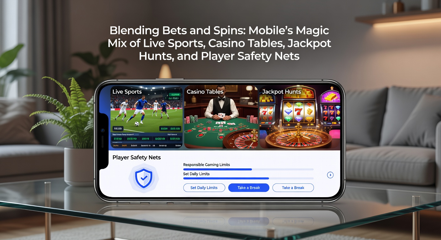 Mobile screen showing live sports bet alongside spinning slot reels and casino table action, highlighting seamless blending of betting features