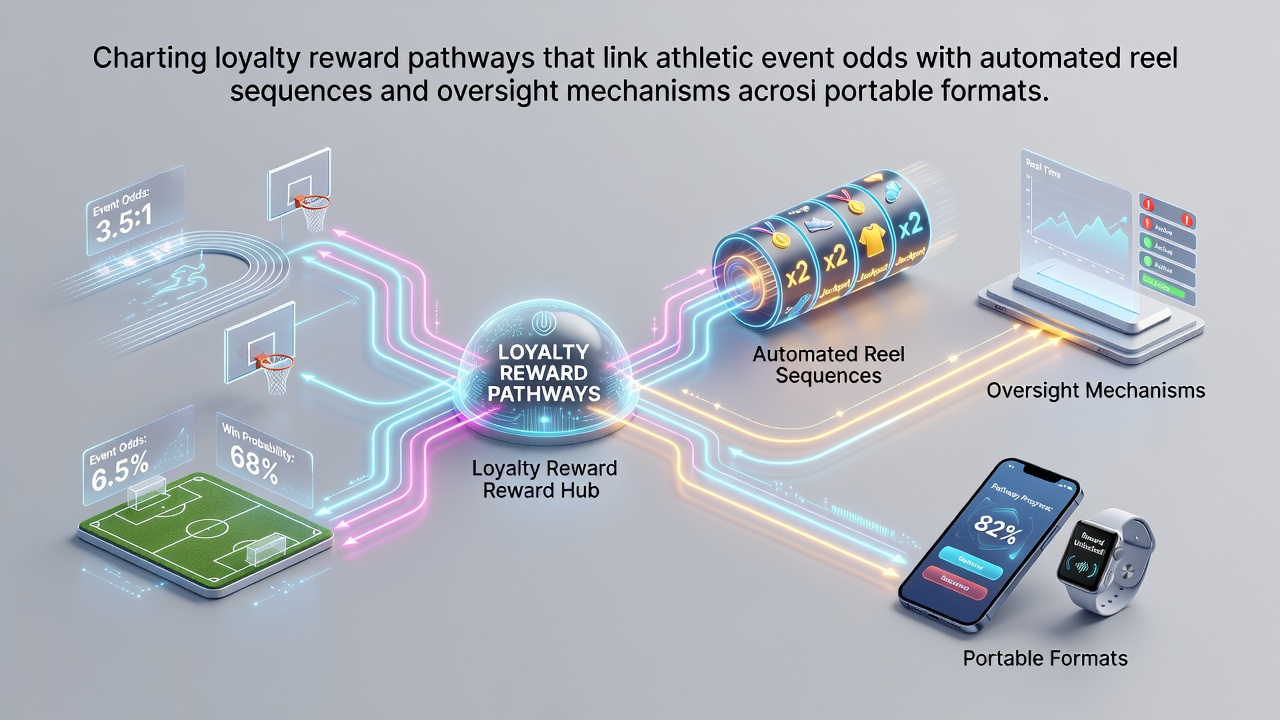 Diagram illustrating loyalty reward pathways connecting sports betting odds to automated slot reel sequences on mobile devices with oversight indicators