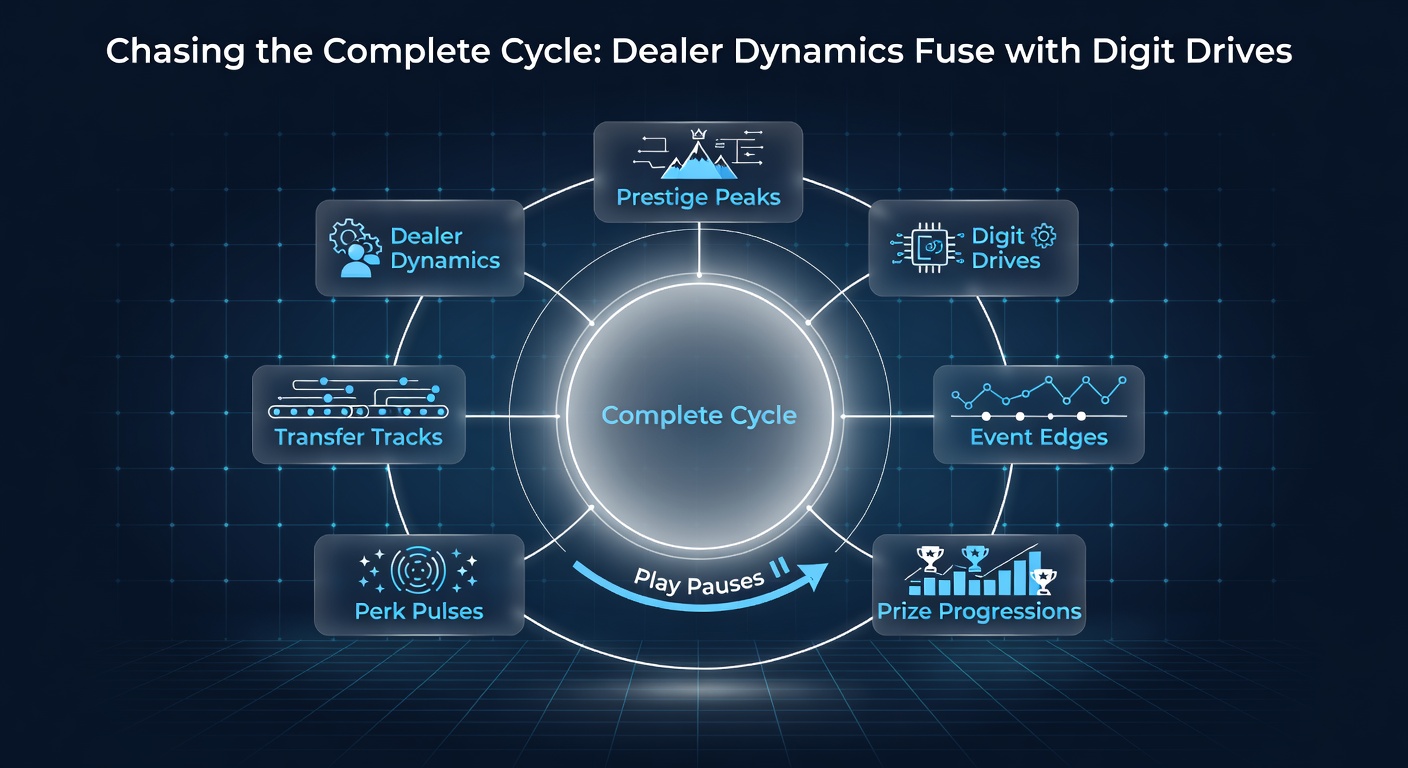A dynamic mobile screen showing live dealer interactions blending with sports events, jackpot meters, and VIP progress bars in a seamless betting cycle