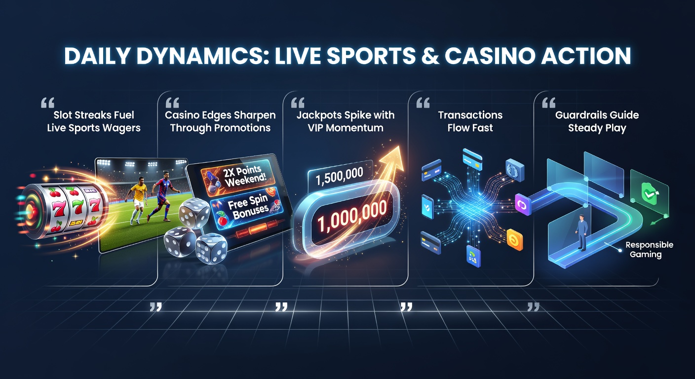 Vibrant digital display showing slot reels aligning with live sports action, promotions overlay, jackpot counters rising, swift transaction icons, and safety tools in a mobile betting interface
