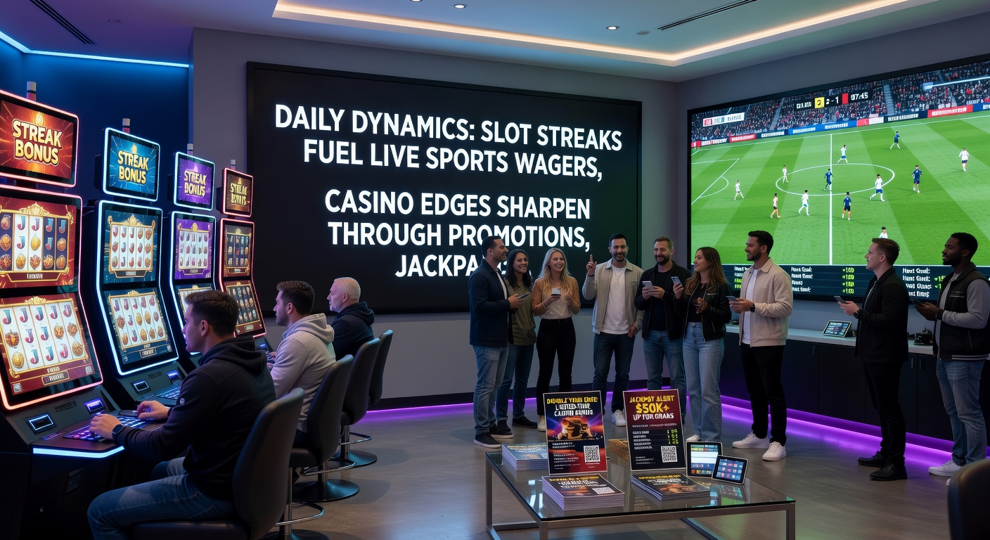 Dynamic infographic illustrating jackpot spikes among VIP players, fast transaction flows from slots to sports, promotional edges on casino tables, and integrated guardrails for balanced daily wagering