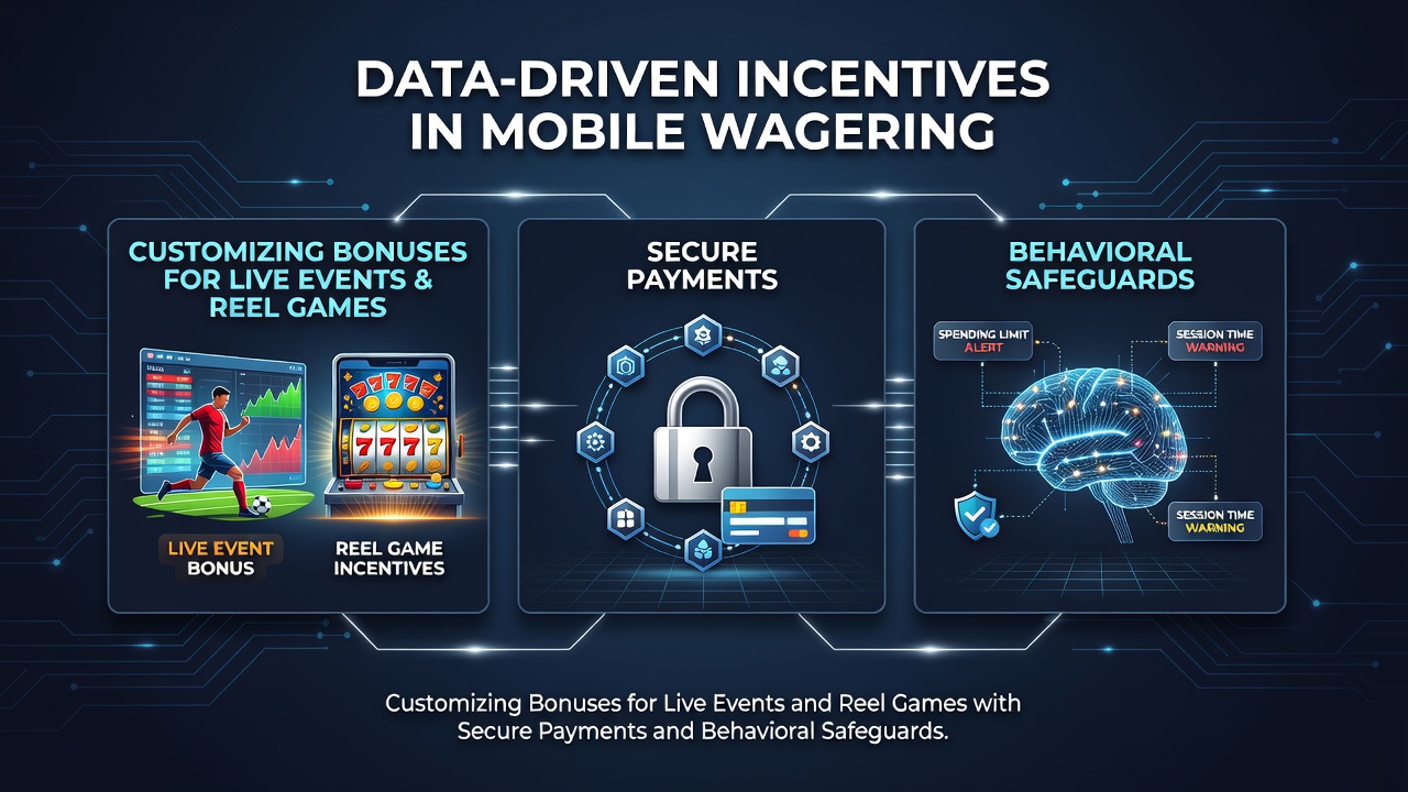 Mobile wagering interface showing personalized bonus offers during live sports events and slot sessions