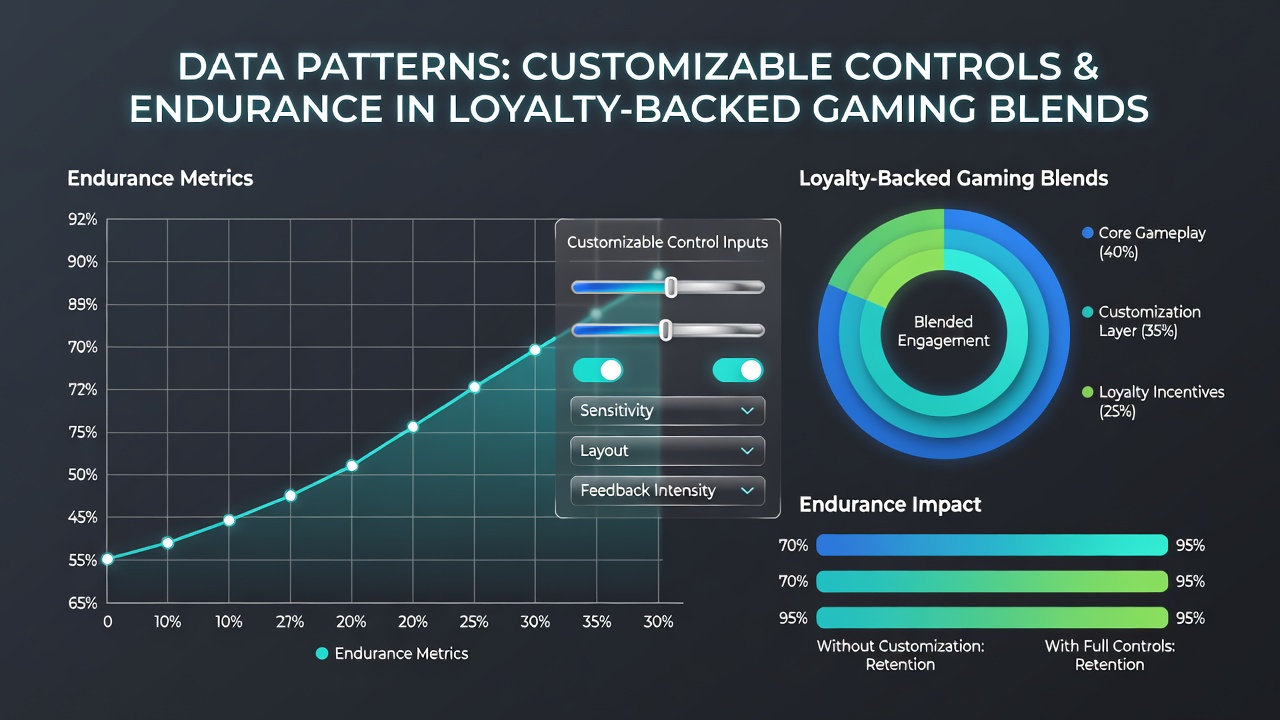 Player endurance graphs comparing customizable versus default controls in loyalty-integrated gaming sessions