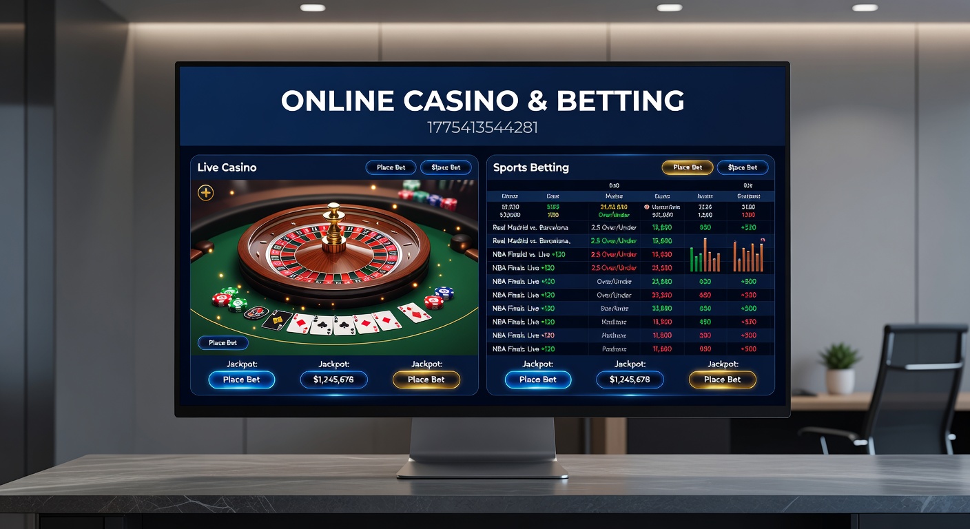 Dynamic split-screen of a live soccer match bet slip next to spinning slot machine reels and a cryptocurrency wallet interface