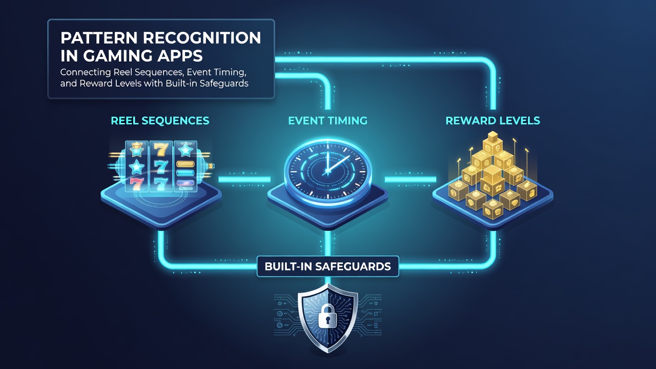 Gaming app interface showing reel sequences and timing indicators