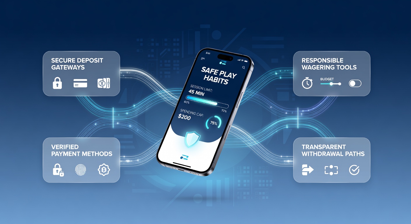 Secure mobile payment flow with embedded responsible gambling tools for high-stakes wagering