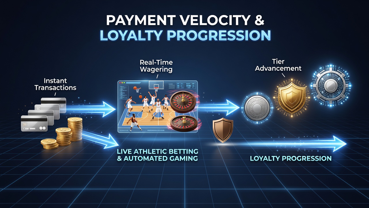 Mobile interface showing loyalty points updating after live sports bets and automated spins