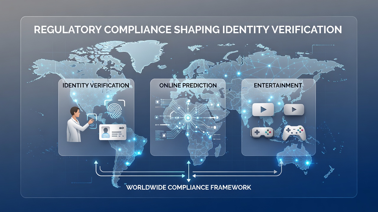 Advanced biometric tools and compliance software used for identity verification in worldwide online entertainment networks