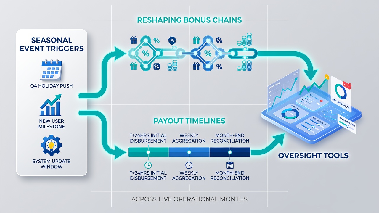 Dashboard view of oversight analytics tracking bonus chains and payout flows on mobile casino platforms
