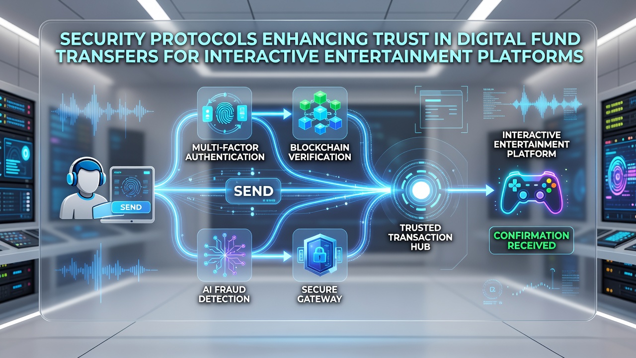 Secure payment processing and authentication interfaces used in digital fund transfers for entertainment platforms
