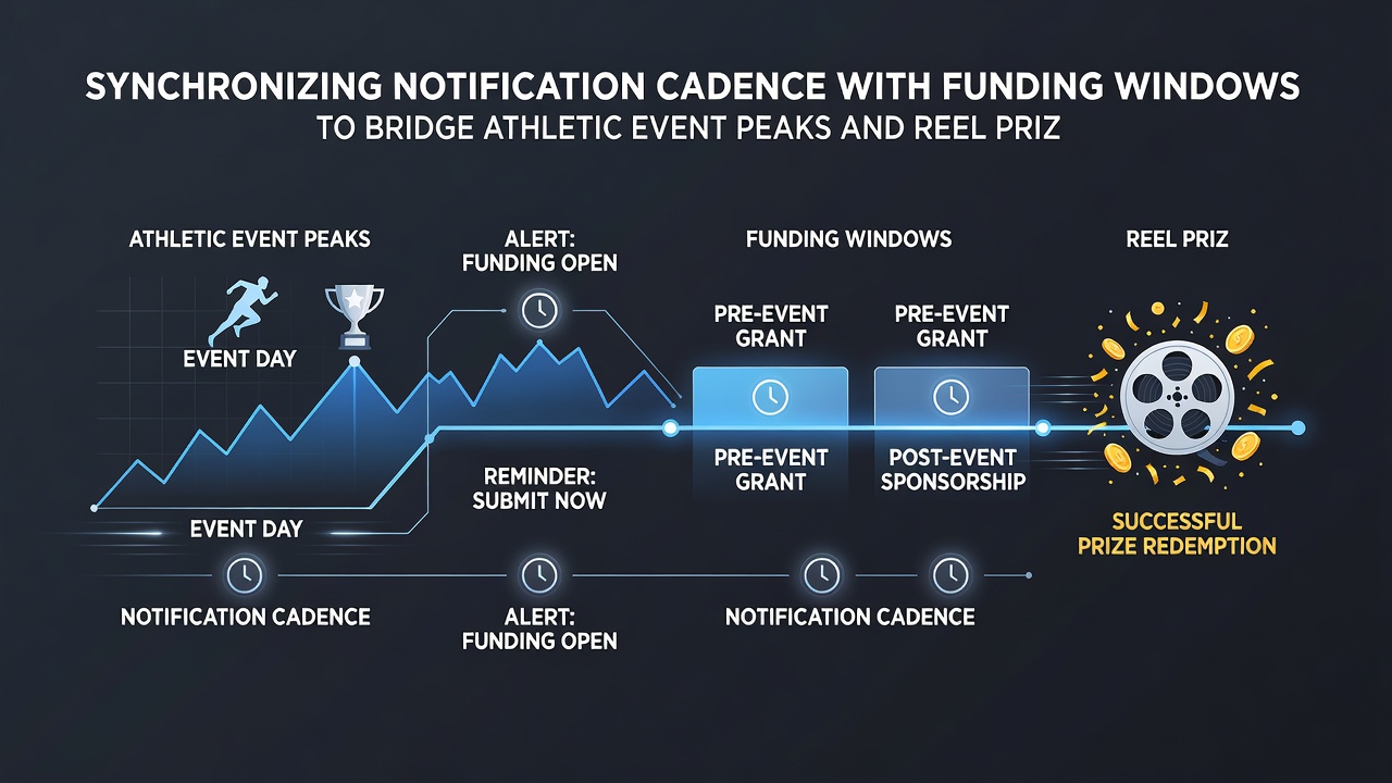 Dashboard interface displaying notification schedules synced to jackpot meters and funding periods