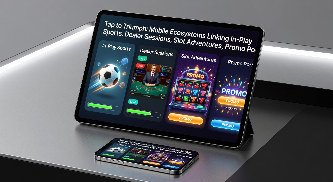 Close-up of a user's fingers tapping on a mobile app interface, seamlessly switching from an in-play sports bet to a jackpot slot machine, with overlaid icons for promotions, VIP badges, payments, and protection settings
